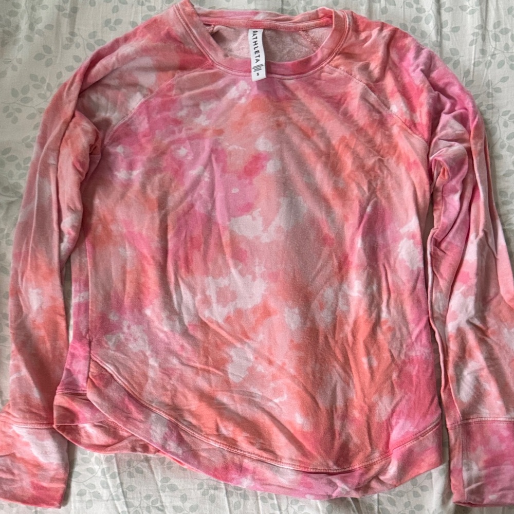 Athleta Pink and Orange Tie-Dye Sweatshirt